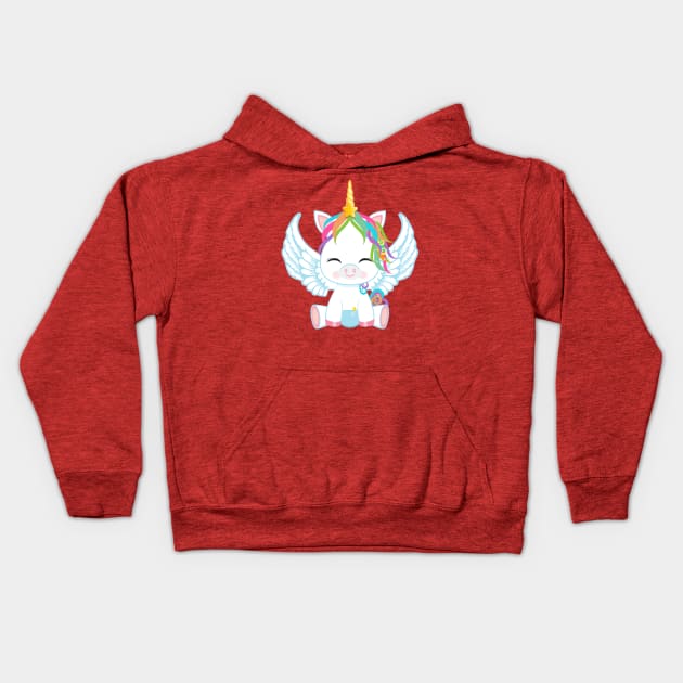 unicornio Kids Hoodie by HATIKVA PRINT